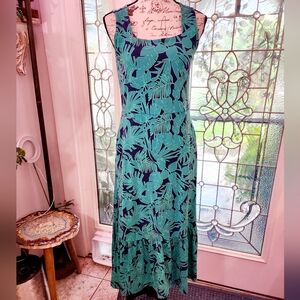 Lands End Tropical Print Cotton Maxi S